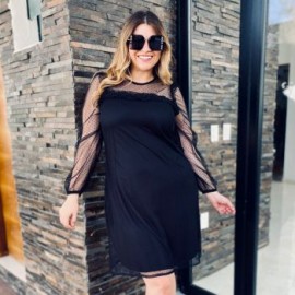 Vestido de mesh con forro 5039