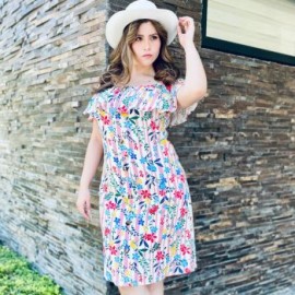 Vestido de Lino con botones V-ST-  007