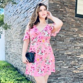 Vestido corto con hombros abiertos V 4207