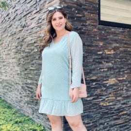 Vestido transparente con forro V-ST 011