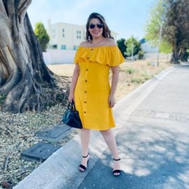 Vestido Campesino con Botones V-ST- 006