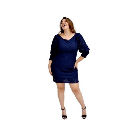 Vestido Strech con manga bombacha V-ST- 7001