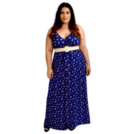 Maxi Vestido con falda interna V 4109  (strech)