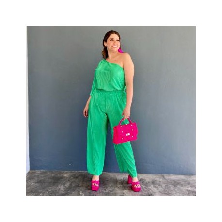 Conjunto plisado Roman Fashion/Tallas Extras, 0624 (Verde)
