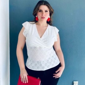 Blusa sin manga Roman Fashion/Tallas Extras, 0315 (Blanco)