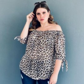 Blusa campesina Tallas Extras, 1608 (Beige)