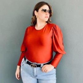 Blusa de puño cerrado Tallas Extras, 1809 (Ladrillo)