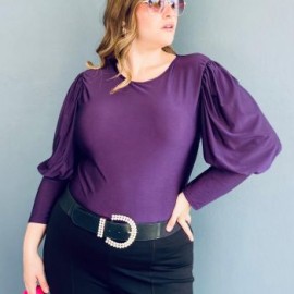 Blusa de puño cerrado Tallas Extras, 1809 (Morado)