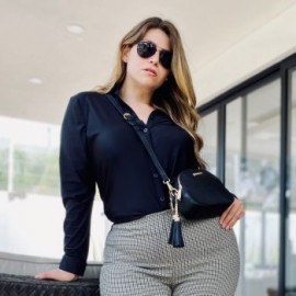 Camisera satinada Tallas Extras, 2620 (Negro)