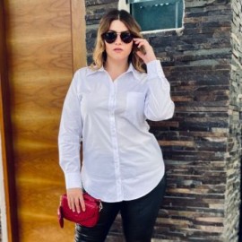 Camisa entallada Tallas Extras, 9512 (Blanco)