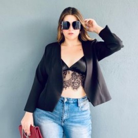 Blazer corto juvenil Tallas Extras, 2881 (Negro)