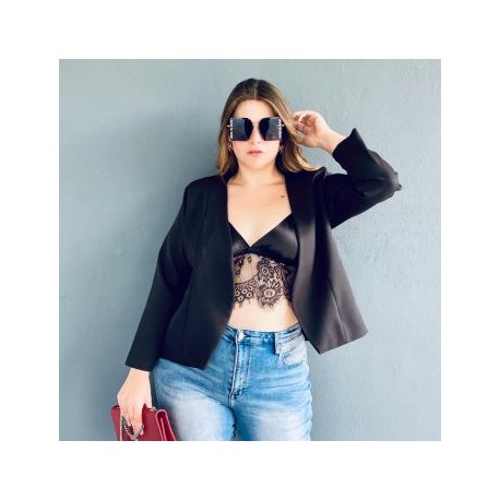 Blazer corto juvenil Tallas Extras, 2881 (Negro)