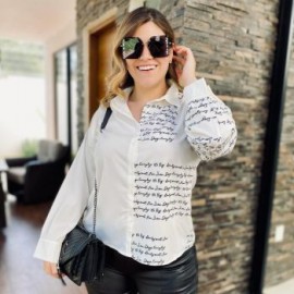 Camisa Letters Tallas Extras, 741 (Blanco)