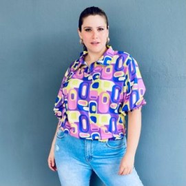 Blusa tipo chamarra Tallas Extras, CH 2025 (Lila)