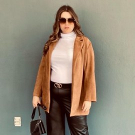 Blazer de gamuza Tallas Extras, 2640 (Camel)