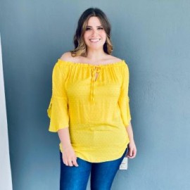 Blusa fresca tallas extras, 1628 (Amarillo)