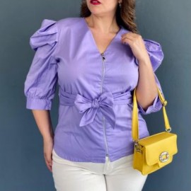 Blusa con cierre tallas extras, 0179 (Lila)