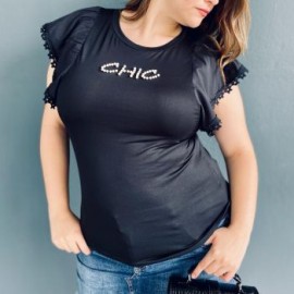 Blusa con manga ancha en talla extra, modelo 3811 (Negro)