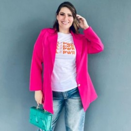 Blazer con botón en talla extra, modelo 7105 (Fiusha)