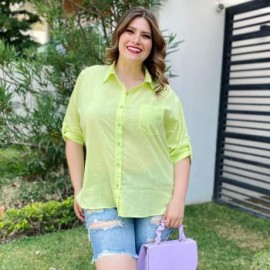 Camisa oversize talla extra, modelo 0707 (Verde)