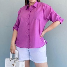 Camisa oversize talla extra, modelo 0707 (Magenta)