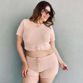 Set tejido talla extra, modelo 2252 (Rosa)