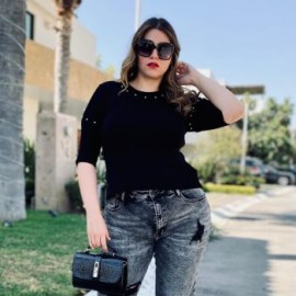 Blusa tejida talla extra, modelo 2024