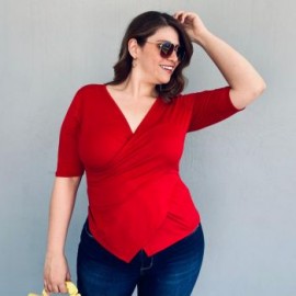 Blusa casual talla extra, modelo 1670 (ROJO)