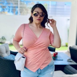Blusa casual talla extra, modelo 1670 (Rosa)