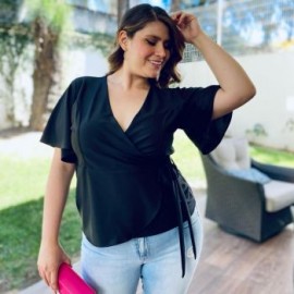 Blusa juvenil en talla extra, modelo 0442 (Negro)