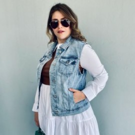Chaleco de mezclilla talla extra, modelo CH-KL- 0051 (Light)