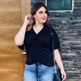 Blusa de largo ajustable talla extra, modelo 1731 (Negro)