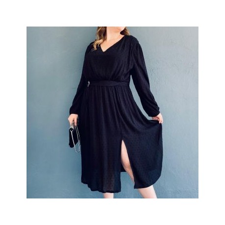 Vestido midi Tallas Extras, 1992 (Negro)