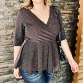 Blusa Con Brillo Corte Peplum 1759