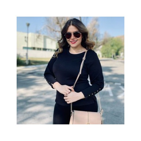 Blusa clásica con botones en manga 11816