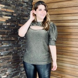 Blusa Con Brillo Apertura en el escote 1754