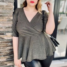 Blusa Con Brillo Corte Peplum 1759