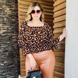 Blusa Print Manga Larga 1766