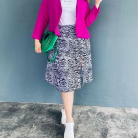 Falda midi sublimada Tallas Extras, 2134