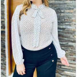 Blusa de chiffon con mangas maxi 4200