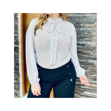 Blusa de chiffon con mangas maxi 4200