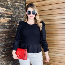 Blusa Con Diseño De Chaleco + Camisa Bombacha BL-ELY- 2905