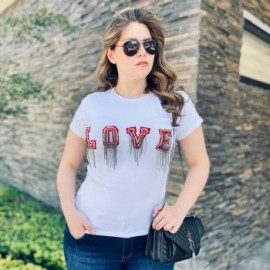 Playera Super Strech Premium *LOVE* con cadenas BL-RF- 310