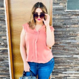 Blusa de Chiffon con botones, modelo BL-YIM- 8044