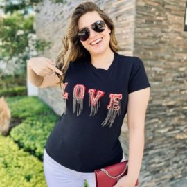 Playera Super Strech Premium *LOVE* con cadenas BL-RF- 310