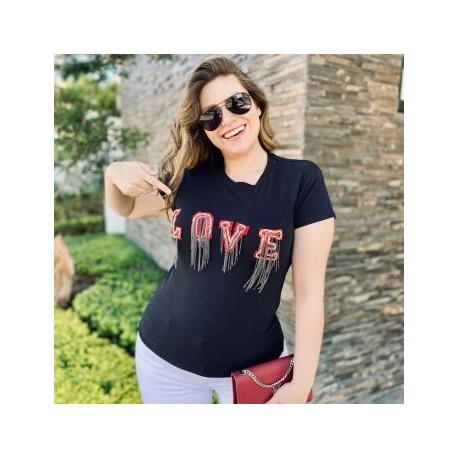 Playera Super Strech Premium *LOVE* con cadenas BL-RF- 310