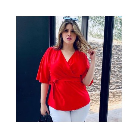 Blusa cruzada Peplum Strech BL-ST- 093