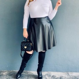 Falda talle alto Tallas Extras, 9508 (Negro)