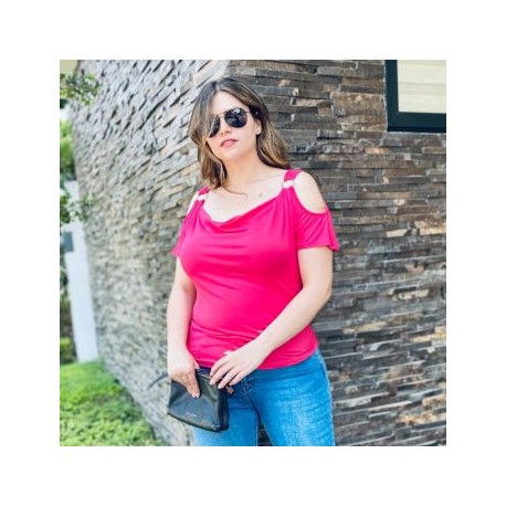 Blusa juvenil, hombros descubiertos modelo 1737