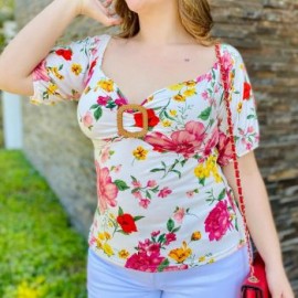 Blusa con detalle tipo madera BL- 1708